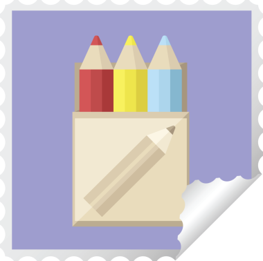 Bir insan tarafından çizilmiş bir sürü renkli kalem etiketi.