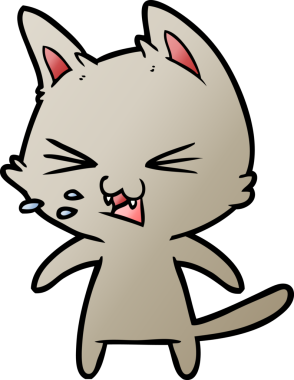 Bir insan tarafından çizilmiş kedi tıslaması.