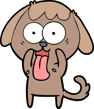 Bir insan tarafından çizilmiş şirin bir çizgi film köpeği.