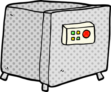 Bir insan tarafından çizilmiş bir kasa.