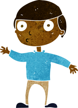 Bir insan tarafından çizilmiş çizgi film el sallayan adam.