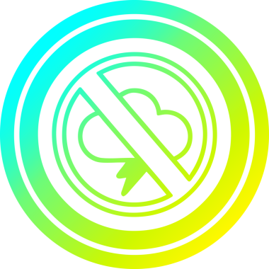 Hiçbir fırtına dairesel simgesi bir insan tarafından çizilen serin gradyan bitiş