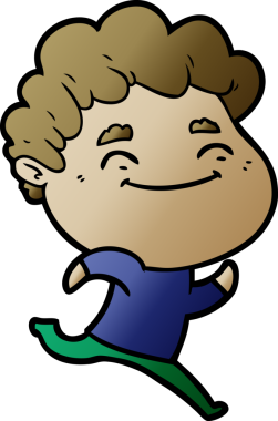 Bir insan tarafından çizilmiş çizgi film dostu bir adam.