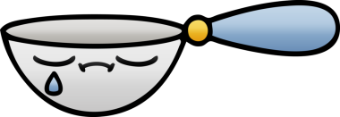 Bir insan tarafından çizilmiş bir kaşığın gölgelenmiş gölgesi.