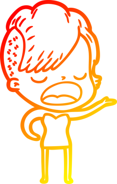 Bir insan tarafından çizilmiş havalı bir hippi kızın sıcak çizgi çizimi.