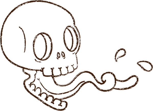 Ürkütücü Kafatası Kömürü Bir insan tarafından çizilmiş