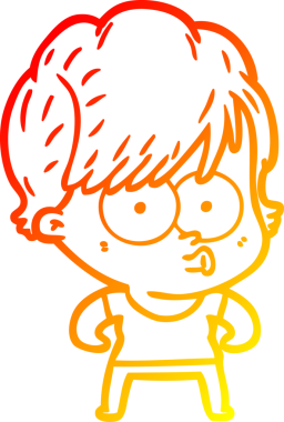 Bir insan tarafından çizilmiş bir karikatür kadın çizimi