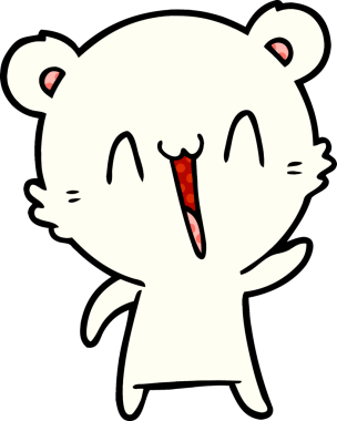 Bir insan tarafından çizilmiş mutlu kutup ayısı karikatürü