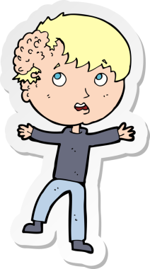 Bir insan tarafından çizilmiş bir karikatür tıbbi acil durum çıkartması.