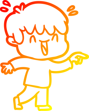 Bir insan tarafından çizilmiş gülen bir çizgi film karakteri çizimi