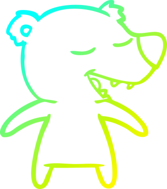 Bir insan tarafından çizilen çizgi film ayısının soğuk gradyan çizgisi.