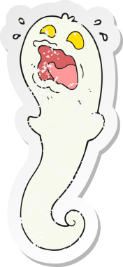 Bir insan tarafından çizilmiş bir cadılar bayramı karikatürünün gerilmiş yapıştırması.