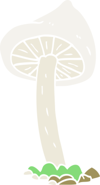 Bir insan tarafından çizilmiş mantarın düz renk çizimi