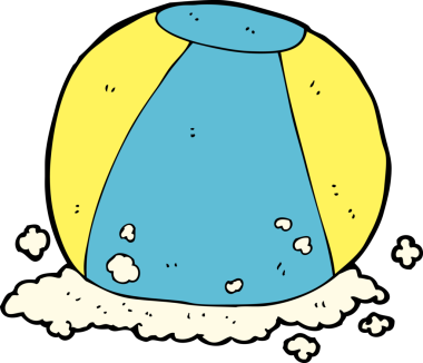 Bir insan tarafından çizilmiş bir plaj topu.