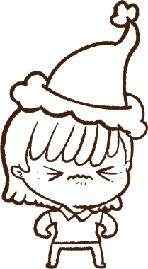 Bir insan tarafından çizilen Noel Kadını Kömür Çizimi