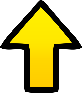 bir insan tarafından çizilmiş yönsel bir okun gölgelenmiş çizimi