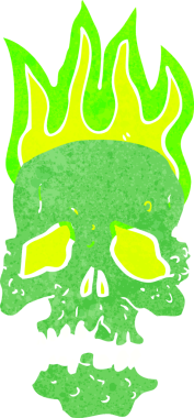 Bir insan tarafından çizilmiş kafatası.