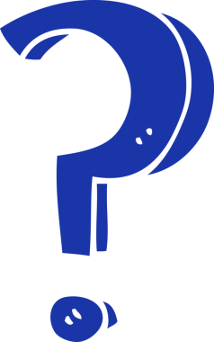 bir insan tarafından çizilmiş düz renk çizgi film soru işareti