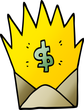 karikatür karalaması bir insan tarafından beklenmeyen maaş çeki