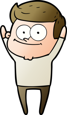 Bir insan tarafından çizilmiş mutlu bir adam.