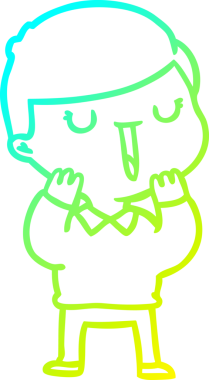 Bir çizgi film karakteri çizen soğuk çizgi bir insan tarafından çizilmiş mutlu çocuk.