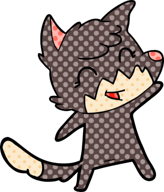 Bir insan tarafından çizilmiş mutlu çizgi film tilkisi.