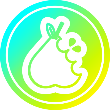 bir insan tarafından çizilmiş ilginç bir armut dairesel simgesi.