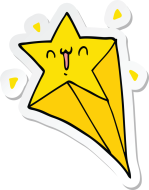 Bir insan tarafından çizilmiş bir çizgi film yıldızının çıkartması.