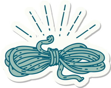 Bir insan tarafından çizilmiş dövme stili bir ip.