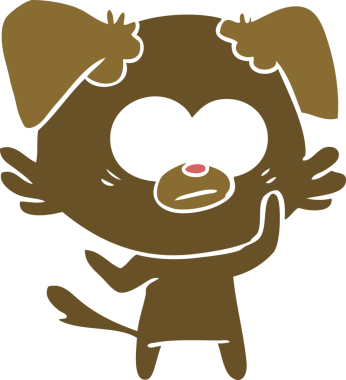 Bir insan tarafından çizilmiş gergin köpek rengi çizgi filmi.