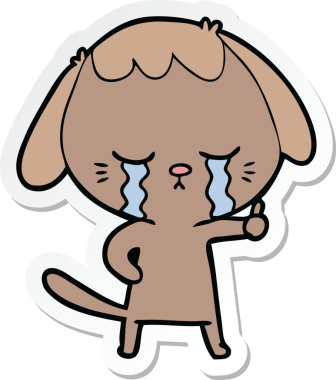 Bir insan tarafından çizilmiş bir köpeğin çıkartması.