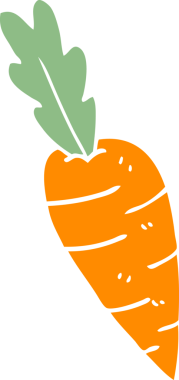 Bir insan tarafından çizilmiş karalama havuçları.