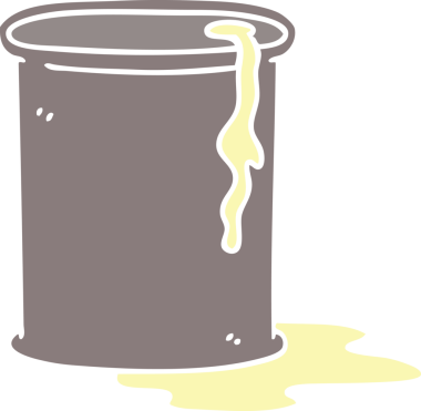 Bir insan tarafından çizilmiş garip bir çizgi film yağ fıçısı.