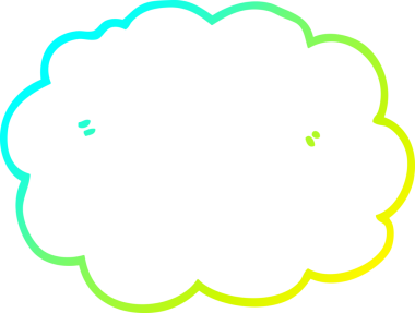 Bir insan tarafından çizilen karikatür bulutunun soğuk gradyan çizimi