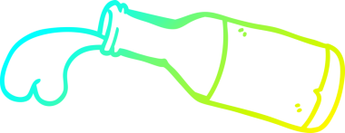 Bir insanın çizdiği sihirli iksirin soğuk çizgi çizimi.