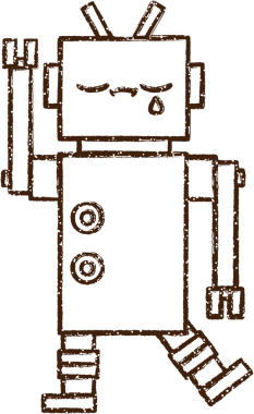 Üzgün Robot Kömür Bir insan tarafından çizilmiş