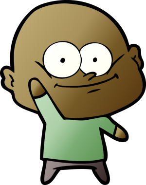 Bir insan tarafından çizilmiş kel bir adam.