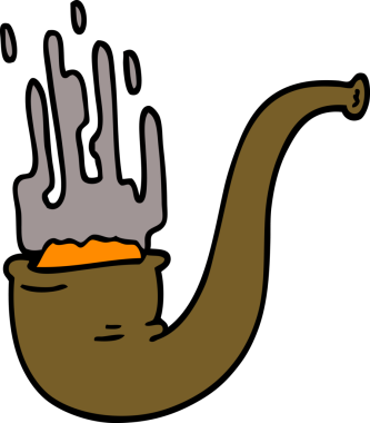 Bir insan tarafından çizilmiş sigara piposu.