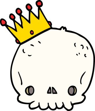 Bir insan tarafından çizilmiş bir kafatası.