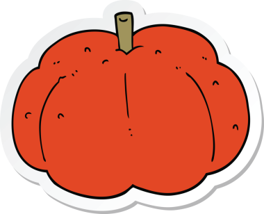 Bir insan tarafından çizilmiş bir balkabağı çıkartması.