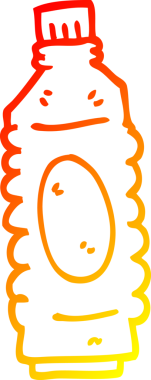 Bir çizgi filmin sıcak çizgi çizimi bir insan tarafından çizilmiş içki şişesi.