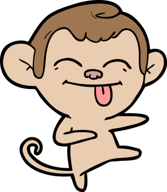 Bir insan tarafından çizilmiş komik çizgi film maymunu