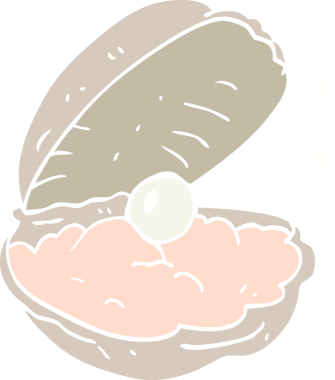 Bir insan tarafından çizilmiş istiridyenin düz renk çizimi