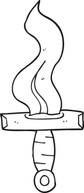 Bir insan tarafından çizilmiş çizgi film hançeri.