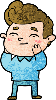 Bir insan tarafından çizilmiş mutlu çizgi film adamı.