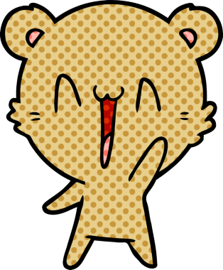 Bir insan tarafından çizilmiş mutlu ayı karikatürü