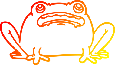 Bir insan tarafından çizilmiş bir kurbağanın sıcak çizgi çizimi