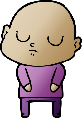 bir insan tarafından çizilmiş kel bir adam.