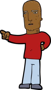 Bir insan tarafından çizilmiş sert adam çizgi filmi.