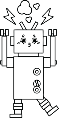 Bir insan tarafından çizilmiş robot çizimi